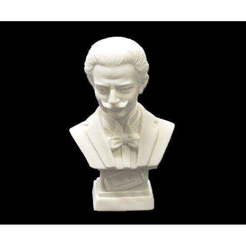 11cm Crushed Marble Bust of J. Strauss - Musician Sculpture