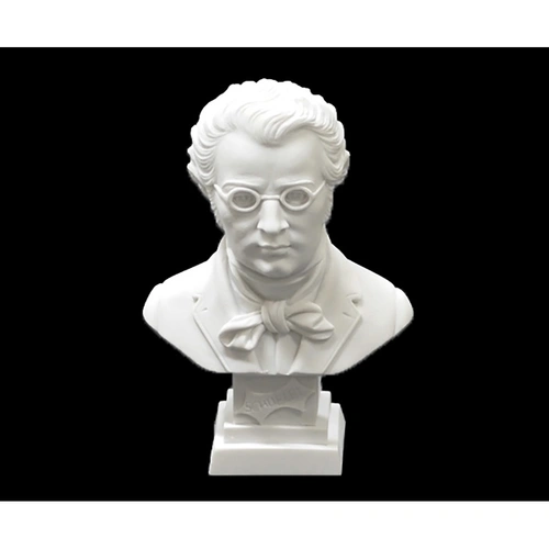 11cm Crushed Marble Schubert Bust by Cav. Arnaldo Giannelli