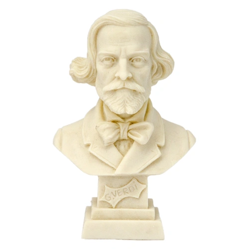 11cm Crushed Marble Verdi Bust by Cav. Arnaldo Giannelli