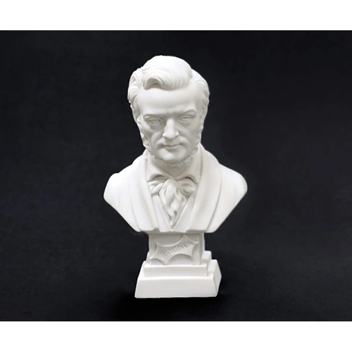 11cm Crushed Marble Bust of Wagner by Cav. Arnaldo Giannelli
