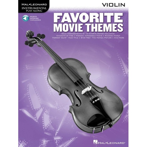 Favorite Movie Themes for Violin Book with Online Audio Access