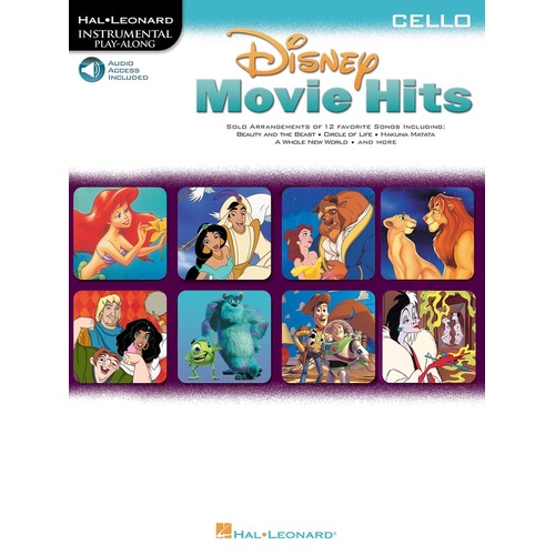 Disney Movie Hits For Cello Book/Online Audio 