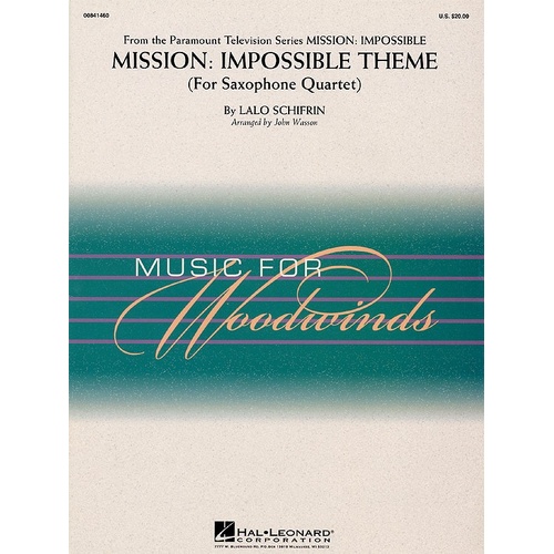 Mission Impossible Theme Sax Quartet (Music Score/Parts)