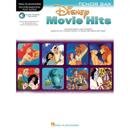 Disney Movie Hits Tenor Sax Book/Online Audio 