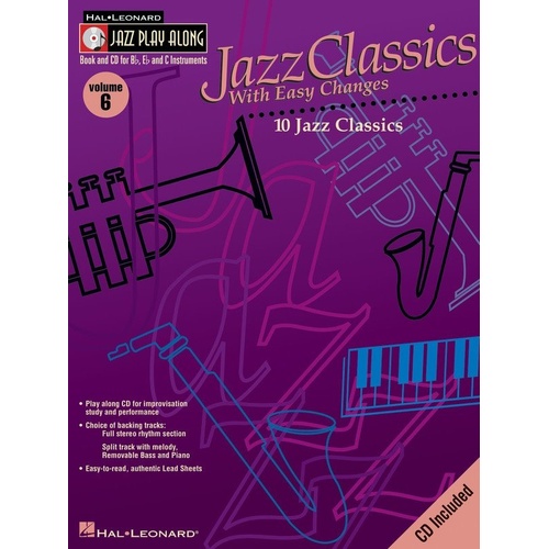 Jazz Classics with Easy Changes Jazz Play-Along V6 BK/OLA