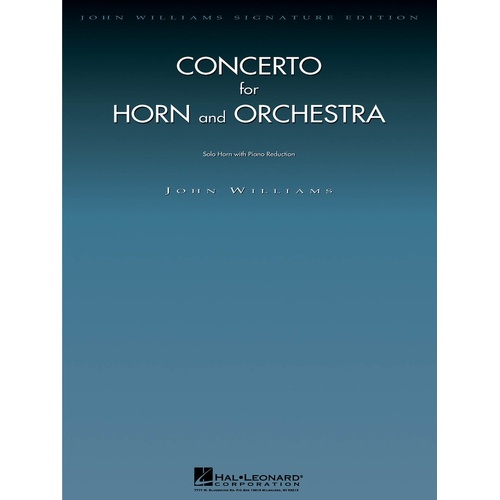 Williams - Concerto For Horn French Horn/Piano (Softcover Book)
