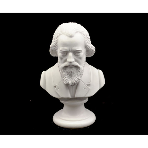 15cm Crushed Marble Brahms Bust by Cav. Arnaldo Giannelli