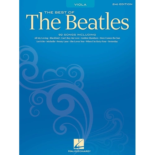 The Best of the Beatles for Viola - Second Edition, 92 Tunes, Hal Leonard, 96 Pages