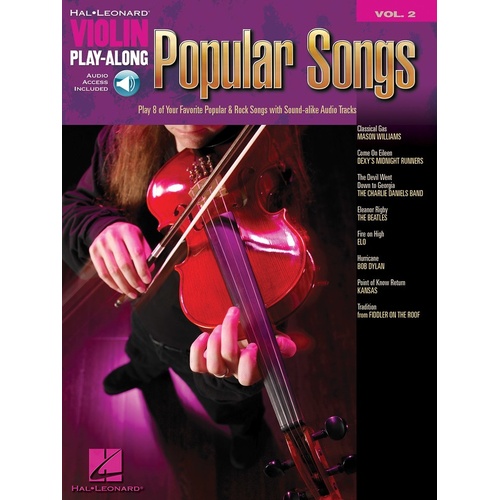 Popular Songs Violin Playalong V2 Book/Online Audio (Softcover Book/Online Audio