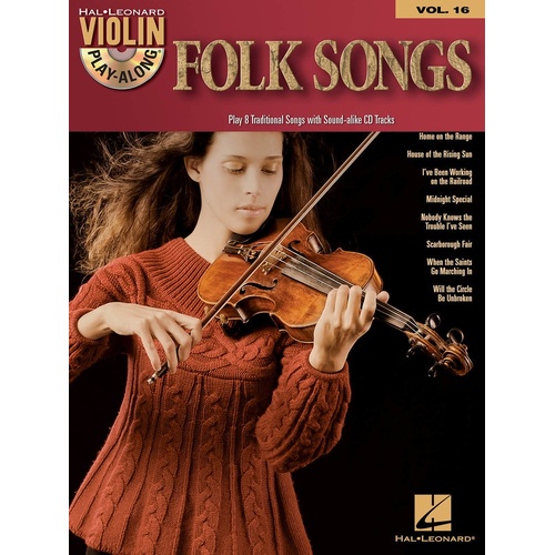 Folk Songs Violin Play Along Book/CD V16 (Softcover Book/CD)