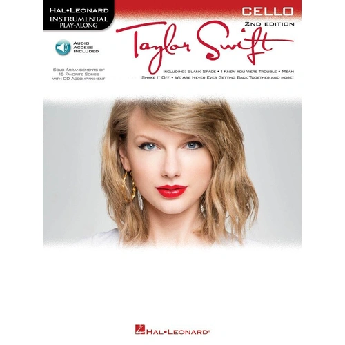 Taylor Swift Cello Play-Along 2nd Edition Book with Online Tracks, 32 Pages, Hal Leonard