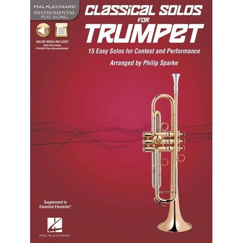 Classical Solos for Trumpet BK/CD-ROM with 15 Easy-Level Melodies and Piano Accompaniment Files