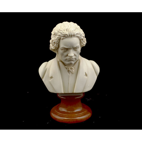 15cm Marble Beethoven Bust - Recompused Stone, Alabaster & Resin, Artisan Crafted in Volterra, Italy