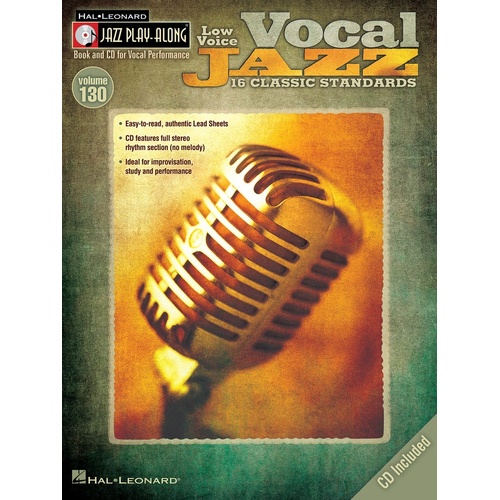 Vocal Jazz (Low) Jazz Play Along Book/CD V130 (Softcover Book/CD)