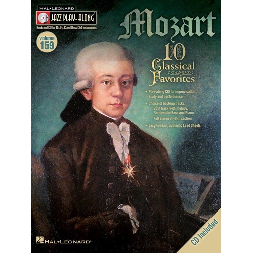 Mozart Jazz Play-Along Book/CD V159 for All Instruments - 80 Pages, Includes Lead Sheets and Professional Rhythm Tracks