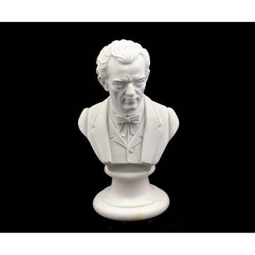 15cm Crushed Marble Bust of Composer G. Mahler by Cav. Arnaldo Giannelli