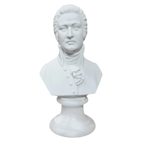 15cm Crushed Marble Mozart Bust - Made in Italy