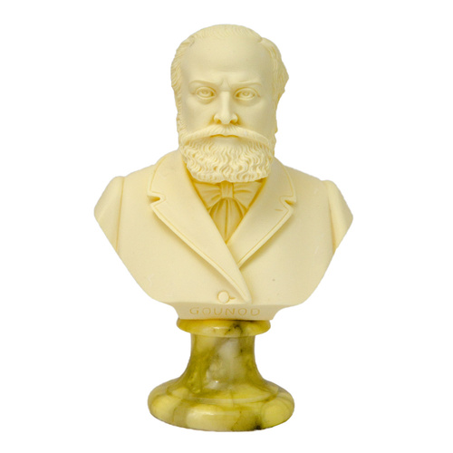 15cm Crushed Marble Bust of Composer Gounod by Cav. Arnaldo Giannelli