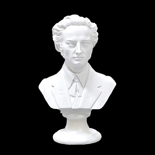 Bust 22cm Crushed Marble Chopin - Sculpted by Arnaldo Giannelli, Made of Recompounded Stone in Volterra, Italy