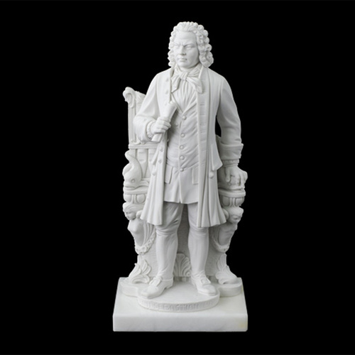 16cm Marble Bust of Bach - Recompounded Stone Figurine from Volterra
