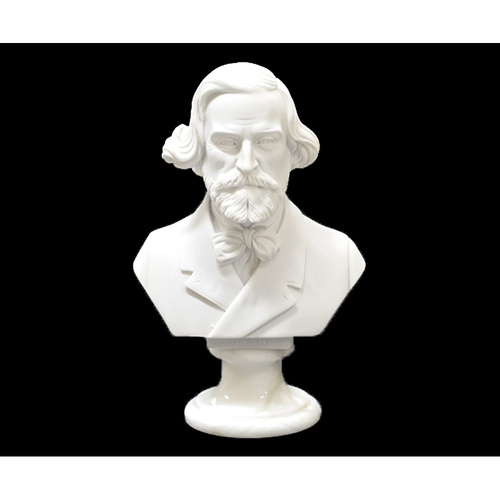 22cm Crushed Marble Verdi Bust - Musician Sculpture by Cav. Arnaldo Giannelli