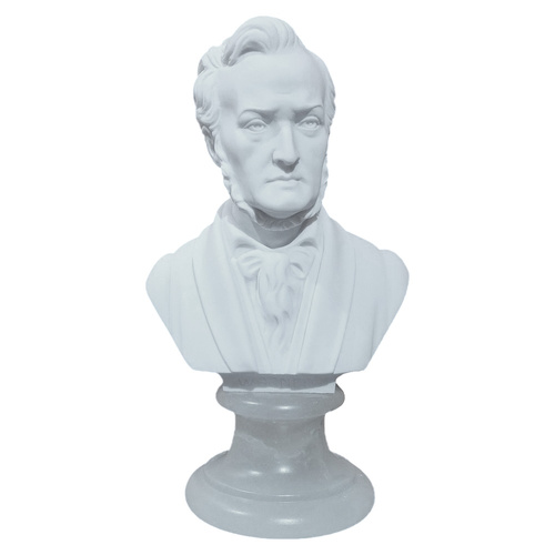 30cm Crushed Marble Wagner Bust - Sculpted by Cav. Arnaldo Giannelli, Made of Recomposed Stone, Artisan Crafted in Volterra, Italy