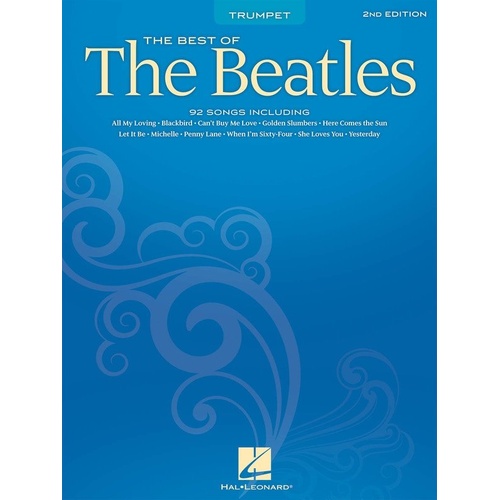The Best of the Beatles Trumpet Book by Hal Leonard, 96 Pages, 92 Songs Including All My Loving, Let It Be, Yesterday and More