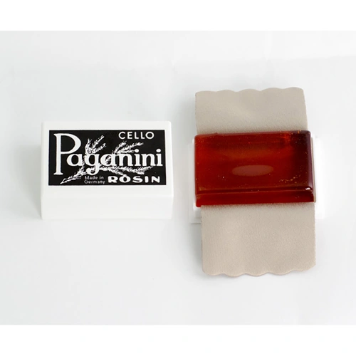 Paganini Cello Rosin - Amber Colour, Oblong Cake in Cardboard Wrapping, Made in Germany