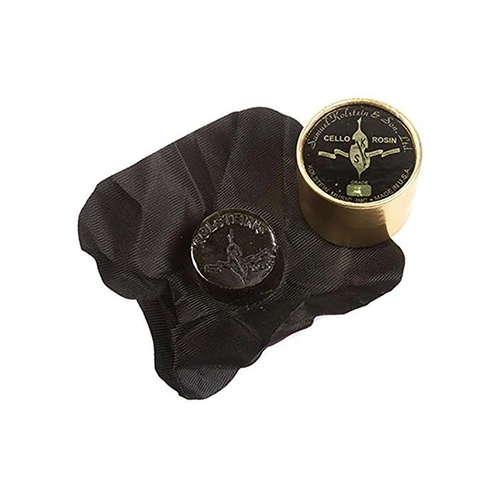 Kolstein Ultra Gold Cello Rosin - Premium Dark Cake in Velvet Cloth, Gold Pill Box, Made in USA