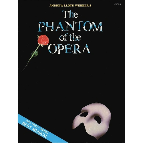 The Phantom of the Opera Viola Sheet Music by Hal Leonard, 16 Pages, 9 Songs from the Musical