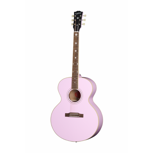Epiphone J-180 LS Acoustic Guitar with Hard Case - Pink
