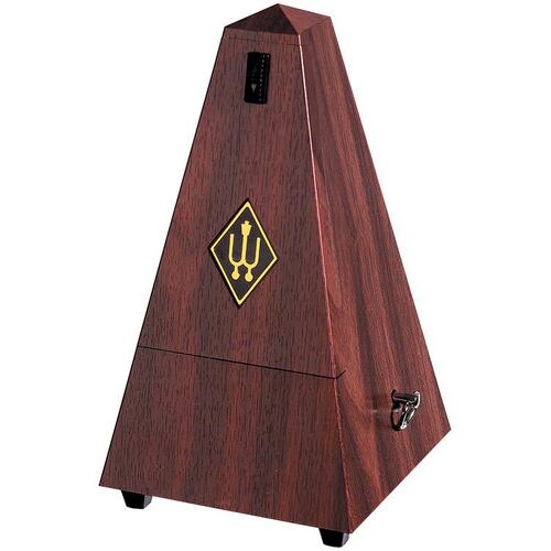 Wittner 855 Series Mechanical Metronome with Bell, Mahogany Grain Finish, Made in Germany