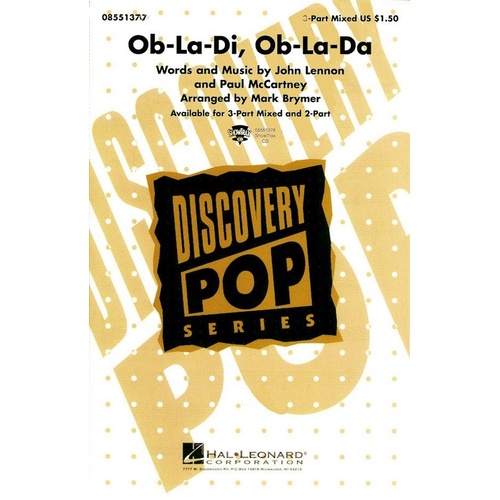 Ob-La-Di, Ob-La-Da 2-Part Choral Score by Hal Leonard