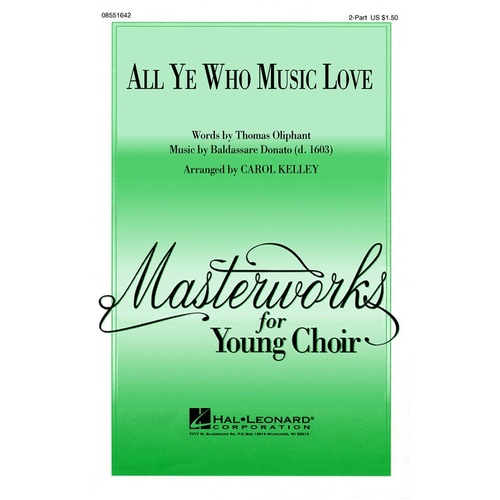 All Ye Who Music Love 2Pt (Octavo)