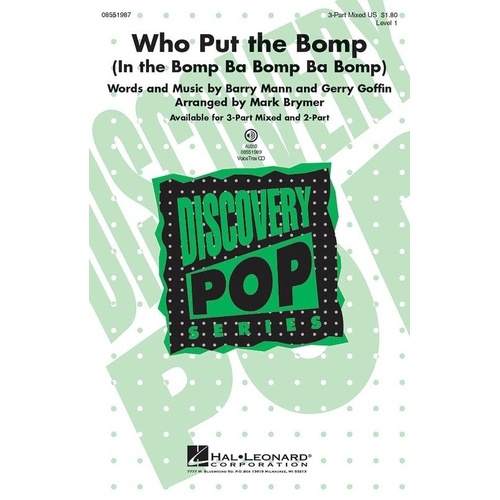 Who Put the Bomp 2-Part Choral Arrangement