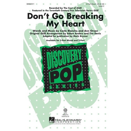Dont Go Breaking My Heart From Glee 2Pt (Octavo)