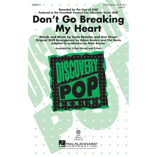 Dont Go Breaking My Heart From Glee VoiceTrax CD (CD Only)