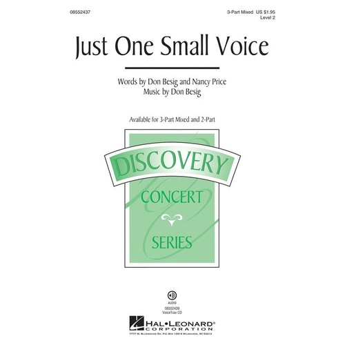Just One Small Voice 3-Part Mixed Choral Score