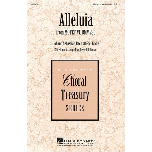Alleluia From Motet Vi Bwv 230 SSA Opt A Cappella (Octavo)