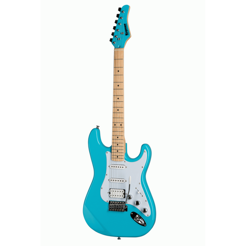 Kramer Focus VT-211S Teal Electric Guitar with Alnico 5 Pickups and Tremolo