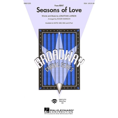 Seasons Of Love From Rent SSA (Octavo)