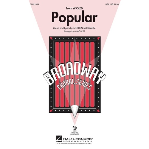 Popular ShowTrax CD From Wicked (CD Only)