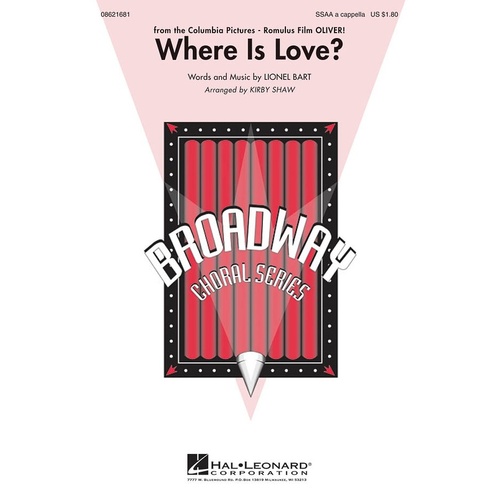 Where Is Love From Oliver SSAA A Cappella (Octavo)