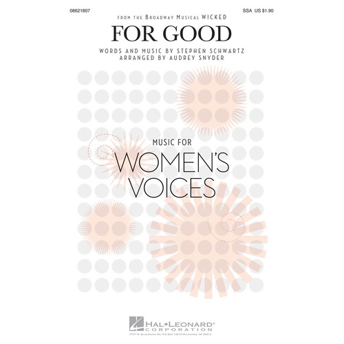 For Good (From Wicked) SSAA (Octavo)