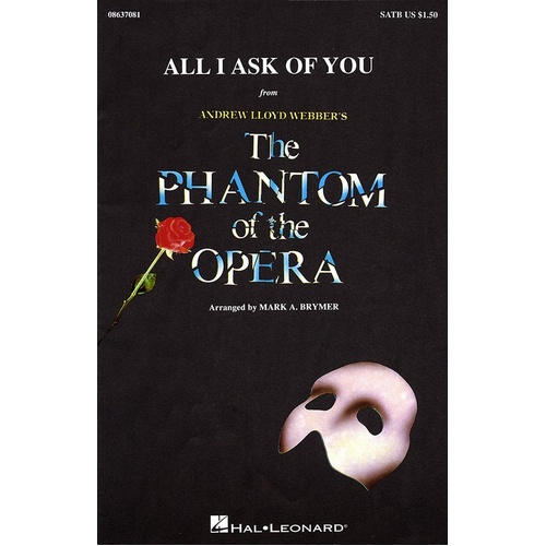 All I Ask Of You SATB Arr Brymer (Octavo)