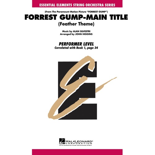 Forrest Gump Main Title Essential Elements String Orchestra 1-1.5 (Music Score/Parts)