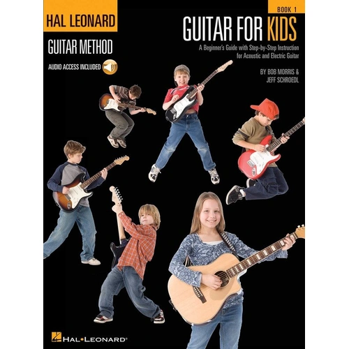 HL Guitar for Kids BK/OLA - 32 Pages, Includes CD with 30 Tracks, Suitable for Electric/Acoustic, Fun Learning Method for Children