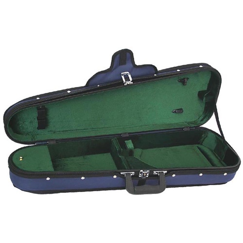 FPS Shaped Violin Case Woodshell Suspension 1/2 Size with Accessories Compartment and Adjustable Straps