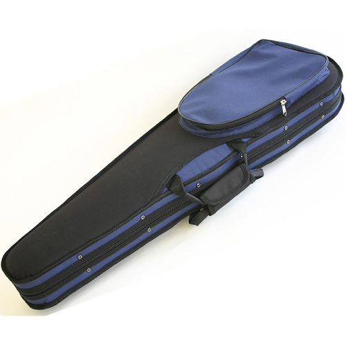 TG Violin Case - Lightweight Dart Deluxe - Black/Blue 4/4 with Backpack Straps and External Pocket