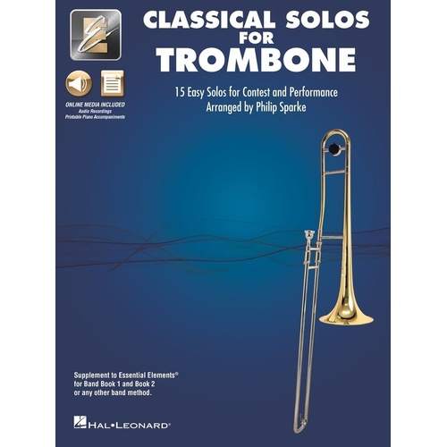 Classical Solos for Trombone with Accompaniments, 15 Solos, Essential Elements Series, Hal Leonard, 16 Pages